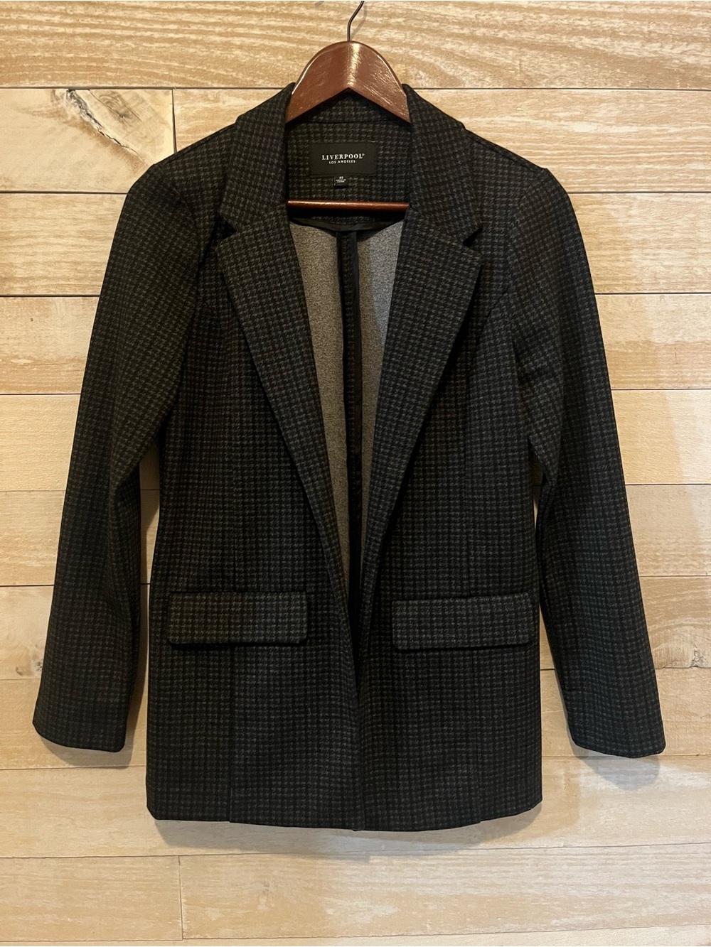 Liverpool Plaid Black & Gray Women’s Blazer Jacket